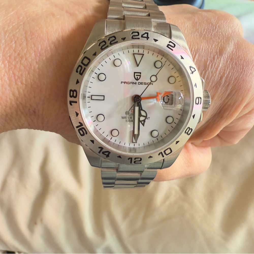 Paganini Design Man’s Watch PD-1682 GMT Grand Design Silver and White Watch - Picture 2 of 4
